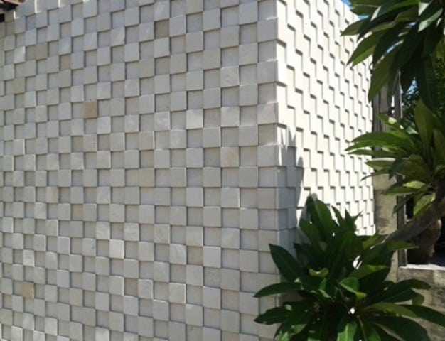Unique Wall with White Limestone